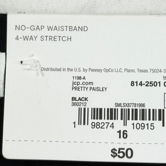 Liz Claiborne Women's Flare Leg Black Trouser 4-Way Stretch Knit Size 16 NWT - Picture 5 of 12